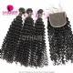 Best Match 4x4/5x5 Top Lace Closure With 3 or 4 Bundle European Deep Curly Royal Virgin Human Hair Extensions