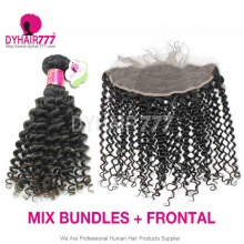 13x4/13x6 Lace Frontal With 3 or 4 Bundles Standard Virgin Malaysian Deep Curly Human Hair Extensions