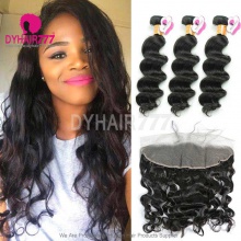 13x4/13x6 Lace Frontal With 3 or 4 Bundles Standard Virgin Burmese Loose Wave Human Hair Extensions
