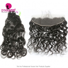 13x4/13x6 Lace Frontal With 3 or 4 Bundles Standard Virgin Peruvian Natural Wave Human Hair Extensions