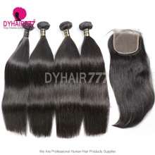 Best Match 4x4/5x5 Top Lace Closure With 3 or 4 Bundle European Silky Straight Hair Royal Virgin Remy Hair Extensions