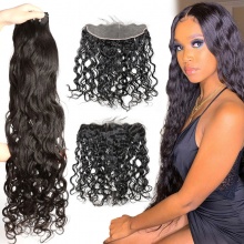 13x4/13x6 Lace Frontal With 3 or 4 Bundles Brazilian Natural Wave Standard Virgin Human Hair Extensions