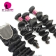 Best Match 4x4/5x5 Top Lace Closure With 3 or 4 Bundles Brazilian Loose Wave 14A Royal Grade Virgin Human Hair Extensions
