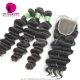 Best Match 4x4/5x5 Top Lace Closure With 3 or 4 Bundles Brazilian Loose Wave Standard Virgin Human Hair Extensions