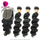 Best Match 4x4/5x5 Top Lace Closure With 3 or 4 Bundles Burmese Loose Wave 13A Standard Grade Virgin Human Hair Extensions