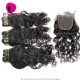 Best Match 4x4/5x5 Top Lace Closure With 3 or 4 Bundle European Natural Wave 14A Royal Grade Virgin Human Hair Extensions