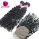 Best Match 4*4 Silk Base Closure With 3 or 4 Bundles Malaysian Deep Curly Royal Virgin Human Hair Extensions