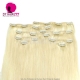 Classic Clip In Hair Extensions (8pcs/120g))Blonde Color 613# 100% Human Hair