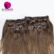 Classic Clip In Hair Extensions (8pcs/120g))Brown Color 4# Straight 100% Human Hair
