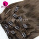 Classic Clip In Hair Extensions (8pcs/120g))Brown Color 4# Straight 100% Human Hair