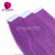  Virgin Hair Straight Purple Tape in Tape Hair Extension 20pcs 50g