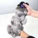 3 or 4pcs/lot Royal Grade Cambodian Body Wave Gray Hair Silver Grey Ombre Human Hair Extension