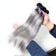 Royal 1 Bundle Virgin Cambodian Straight  Hair Ombre Silver Grey Weave 