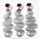 14A Royal Grade 3 or 4pcs/lot Ombre 1B/Gray Hair Silver Grey Ombre Human Hair Extension