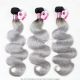 Royal Grade 3 or 4pcs/lot Brazilian Body Wave Gray Hair Silver Grey Ombre Human Hair Extension