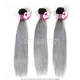 14A Royal Grade Virgin Human Hair 3 or 4 Bundles Silver Grey Ombre Hair Extension 