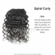Royal 1 Bundle Brazilian Virgin Spiral Curly Wave Human Hair Extension