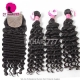 Best Match 4*4 Silk Base Closure With 4 or 3 Bundles Royal Virgin Remy Hair Malaysian deep wave Hair Extensions