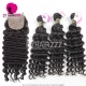 Best Match 4*4 Silk Base Closure With 4 or 3 Bundles Royal Virgin Remy Hair European deep wave Hair Extensions