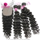 Best Match 4*4 Silk Base Closure With 3 or 4 Bundles Royal Virgin Remy Hair Brazilian Deep Wave Hair Extensions