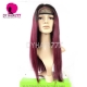 130% Density Lace Front Wig Color 1B/99J Ombre Straight Hair Virgin Human Lace Wig