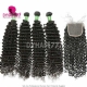 Best Match 4x4/5x5 Top Lace Closure With 3 or 4 Bundles Standard Virgin Brazilian Deep Curly Human Hair Extensions