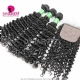 Best Match 4*4 Silk Base Closure With 3 or 4 Bundles Brazilian Deep Curly 13A Standard Grade Virgin Human Hair Extensions