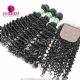 Best Match 4*4 Silk Base Closure With 3 or 4 Bundles Brazilian Deep Curly Standard Virgin Human Hair Extensions