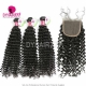 Best Match 4x4/5x5 Top Lace Closure With 3 or 4 Bundles Malaysian Deep Curly 13A Standard Grade Virgin Human Hair Extensions