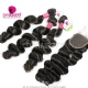 Best Match 4x4/5x5 Top Lace Closure With 3 or 4 Bundles Malaysian Loose Wave Standard Virgin Human Hair Extensions