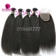 Best Match 14A Royal Grade 3 or 4 Bundles European Virgin Hair Kinky Straight With 4x4/5x5 Top Lace Closure Hair Extensions