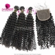 Best Match 4x4/5x5 Top Lace Closure With 3 or 4 Bundle European Deep Curly 14A Royal Grade Virgin Human Hair Extensions