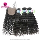 Best Match 4*4 Silk Base Closure With 3 /4 Bundles Peruvian Deep Curly Standard Virgin Human Hair Extensions