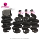 Best Match 4x4/5x5 Top Lace Closure With 3 or 4 Bundles Malaysian Body Wave 14A Royal Grade Virgin Human Hair Extensions