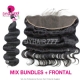 13x4/13x6 Lace Frontal With 3 or 4 Bundles Malaysian Body Wave 13A Standard Grade Virgin Hair Human Hair Extenions
