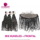 13x4/13x6 Lace Frontal With 3 or 4 Bundles Malaysian Deep Wave 13A Standard Grade Virgin Human Hair Extensions