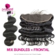 13x4/13x6 Lace Frontal With 3 or 4 Bundles Mongolian Body Wave 13A Standard Grade Virgin Hair Human Hair Extenions