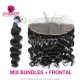 13x4/13x6 Lace Frontal With 3 or 4 Bundles Peruvian Loose Wave 13A Standard Grade Virgin Human Hair Extensions