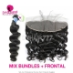 13x4/13x6 Lace Frontal With 3 or 4 Bundles Peruvian Loose Wave Standard Virgin Human Hair Extensions