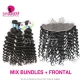 13x4 Lace Frontal With 3 or 4 Bundles Standard Virgin Peruvian Deep Wave Human Hair Extensions