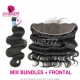 13x4 Lace Frontal With 3 or 4 Bundles Peruvian Body Wave Royal Virgin Human Hair Extensions