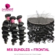 13x4 Lace Frontal With 3 or 4 Bundles Royal Virgin Brazilian Loose Wave Human Hair Extensions