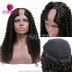 (20% off summer sale items)2*4 U Part Wigs Deep Curly 150% Density #1B Virgin Human Hair