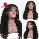 Color 1B# 13*4 Lace Frontal Wigs Loose Wave 130% Density Top Quality Virgin Human Hair 