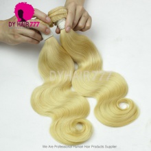 Virgin Human Hair Weave Wavy 1 Bundle Color 613 Bleach Blonde Body Wave Hair Extensions