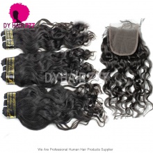 Best Match 4x4/5x5 Top Lace Closure With 3 or 4 Bundle European Natural Wave 14A Royal Grade Virgin Human Hair Extensions