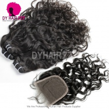 Best Match Top Lace Closure With 3 or 4 Bundles Malaysian Natural Wave Standard Virgin Human Hair Extensions