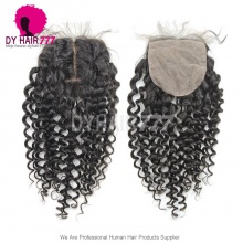 Stock Clearance Silk Base Closure (4*4) Deep Curly Virgin Hair Top Closure Freestyle Free Part Middle Part Two Part Three Part