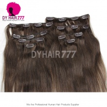 Classic Clip In Hair Extensions (8pcs/120g))Brown Color 2# Straight 100% Virgin Hair