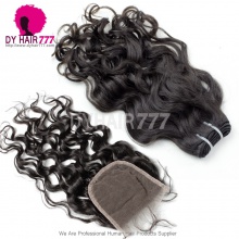 Best Match Top Lace Closure With 4 or 3 Bundles Cambodian Natural Wave Standard Virgin Human Hair Extensions